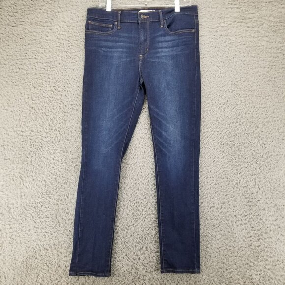 Levis Jeans Womens 32 Slimming Skinny Stretch Blue Mid Rise Shaping Panel - Picture 2 of 12